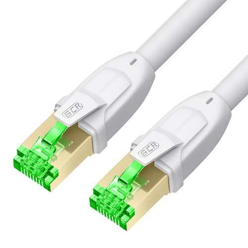 GCR PRO Патч-корд LSZH PROF кат.7 ethernet  1.5m F/FTP, RJ45, CU, 28 AWG, белый, литой, экранированные коннекторы, T568B, GCR-55741