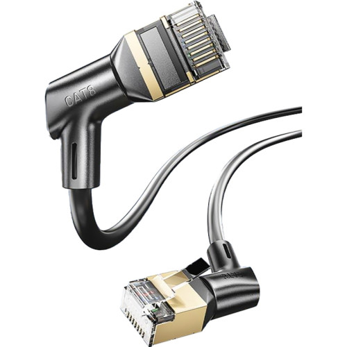 Патч-корд Vention прямой STP cat.8, RJ45 угол 360 - 0,5м. Черный Патч-корд Vention прямой STP cat.8, RJ45 угол 360 - 0,5м. Черный