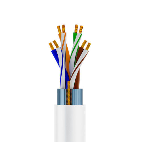GCR Кабель витая пара 5e экранированная F/UTP PVC 100м медь 4*2*7/0.2(24AWG) многожильный(Stranded), OD 5,5мм, белый, GCR-57774