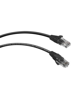 Патч-корд Cabeus PC-UTP-RJ45-CAT.5E-5M-BK U/UTP RJ-45 вил.-вилка RJ-45 кат.5E 5м черный ПВХ
