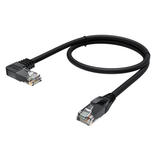 GCR Патч-корд прямой 1.0m UTP кат.5e, черный, левый угол, литой, ethernet high speed, RJ45, T568B, GCR-53127 GCR Патч-корд прямой 1.0m UTP кат.5e, черный, левый угол, литой, ethernet high speed, RJ45, T568B, GCR-53127