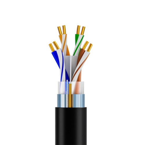 GCR Кабель витая пара кат.6А F/UTP PVC 200м медь 4х2х0,57(23AWG) одножильный(Solid), черный