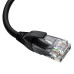 GCR Патч-корд прямой 2.0m UTP кат.5e, черный, нижний угол, литой, ethernet high speed, RJ45, T568B, GCR-53196