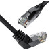 GCR Патч-корд прямой 7.5m UTP кат.5e, черный, верхний угол, литой, ethernet high speed, RJ45, T568B