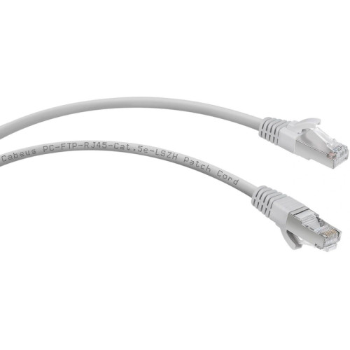 Патч-корд Cabeus PC-FTP-RJ45-CAT.5E-5M-LSZH F/UTP RJ-45 вил.-вилка RJ-45 кат.5E 5м серый LSZH