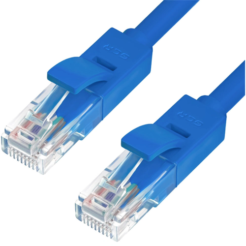 GCR Патч-корд перекрестный ethernet 1.0m UTP кат.5е, синий, RJ45, литой GCR Патч-корд перекрестный ethernet 1.0m UTP кат.5е, синий, RJ45, литой