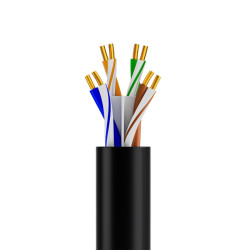 GCR Кабель витая пара кат.6А U/UTP PVC 305м медь 4х2х0,57(23AWG) одножильный(Solid), черный (упаковка коробка)