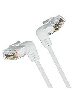 Патч-корд Vention прямой UTP cat.6a, RJ45 угол 90 - 0,5м. Белый