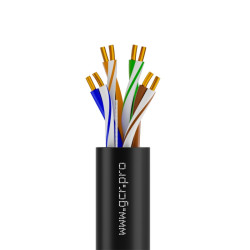 GCR Кабель витая пара 5e U/UTP LSZH(черный) 500м медь 4х2х0,5 (24AWG), одножильный(Solid), GCR-57978