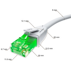 GCR Патч-корд прямой 2.0m UTP кат.6А, белый, 24 AWG, ethernet high speed, RJ45, T568B, GCR-57442