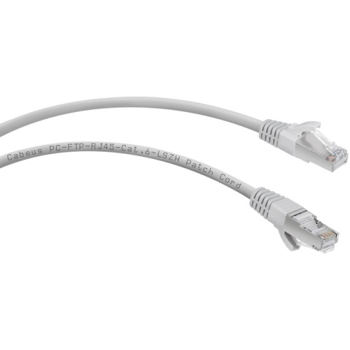 Патч-корд Cabeus PC-FTP-RJ45-CAT.6-1M-LSZH F/UTP RJ-45 вил.-вилка RJ-45 кат.6 1м серый LSZH