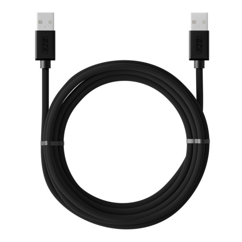 GCR Кабель 2.5m USB 2.0, AM/AM, черный, 28/28 AWG, экран, армированный, морозостойкий, GCR-UM2M-BB2S-2.5m