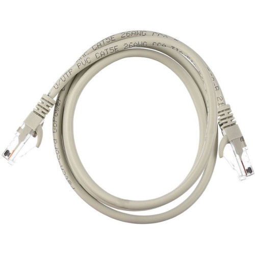 Патч-корд/ Патч-корд GoPower RJ-45 (m)-RJ-45 (m) 1.0м кат.5е ПВХ 26AWG CCA серый в пакете (1/100)