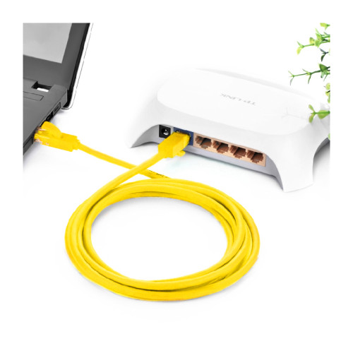 Greenconnect Патч-корд прямой 3.0m UTP кат.6, желтый, 24 AWG, литой, GCR-LNC602-3.0m, ethernet high speed, RJ45, T568B