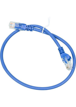 Патч-корд Lanmaster LAN-PC45/U5E-0.5-BL UTP RJ-45 вил.-вилка RJ-45 кат.5E 0.5м синий LSZH (уп.:1шт)