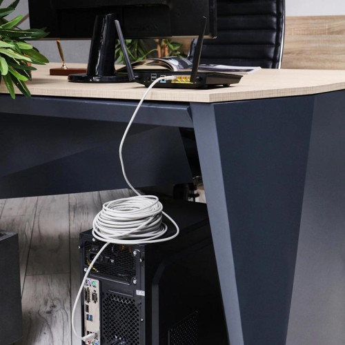 Патч-корд Rexant 18-1012 UTP RJ-45 вил.-вилка RJ-45 кат.5E 25м серый ПВХ