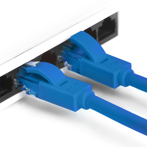 GCR Патч-корд перекрестный ethernet 1.0m UTP кат.5е, синий, RJ45, литой GCR Патч-корд перекрестный ethernet 1.0m UTP кат.5е, синий, RJ45, литой