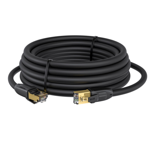 GCR Патч-корд PROF прямой 15.0m, FTP медь кат.6, позолоч. контакты и  коннектор, 25 AWG, Deluxe ethernet high speed 10 Гбит/с, RJ45, T568B, GCR-52572