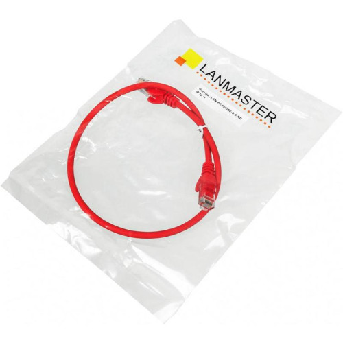 Патч-корд Lanmaster LAN-PC45/U5E-0.5-RD UTP RJ-45 вил.-вилка RJ-45 кат.5E 0.5м красный LSZH (уп.:1шт)