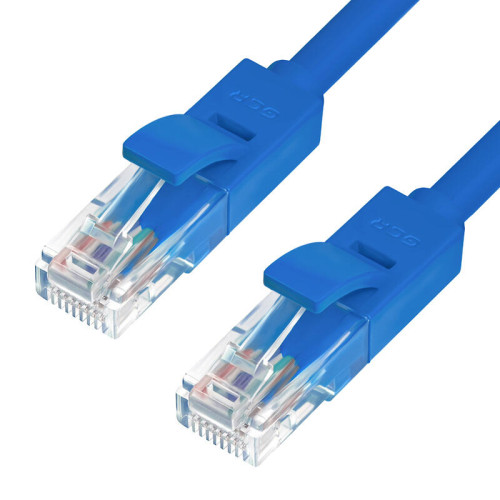 GCR Патч-корд перекрестный ethernet 1.0m UTP кат.5е, синий, RJ45, литой GCR Патч-корд перекрестный ethernet 1.0m UTP кат.5е, синий, RJ45, литой