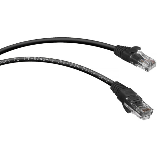 Патч-корд Cabeus PC-UTP-RJ45-CAT.5E-5M-BK-LSZH U/UTP RJ-45 вил.-вилка RJ-45 кат.5E 5м черный LSZH