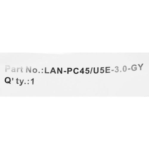 Патч-корд Lanmaster LAN-PC45/U5E-3.0-GY UTP RJ-45 вил.-вилка RJ-45 кат.5E 3м серый LSZH (уп.:1шт)