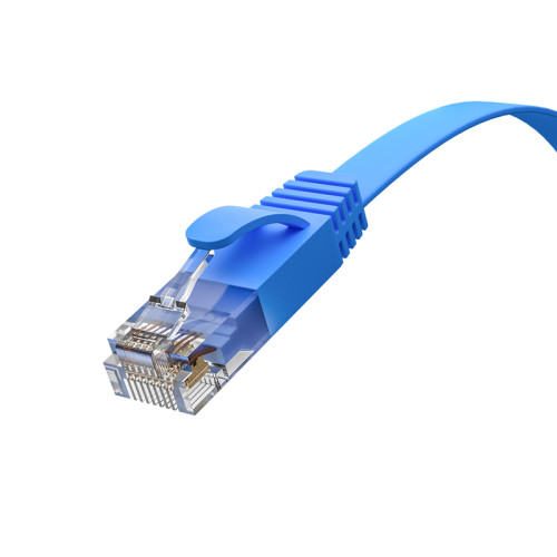 GCR Патч-корд PROF плоский прямой 10.0m, UTP медь кат.6, синий, 30 AWG, ethernet high speed 10 Гбит/с, RJ45, T568B, GCR-52852