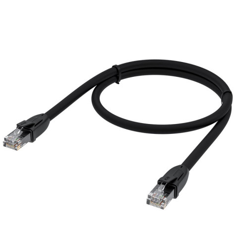 GCR Патч-корд прямой 0.75m UTP кат.6, черный, 24 AWG, ethernet high speed, RJ45, T568B, GCR-52525