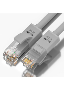 Greenconnect Патч-корд прямой 0.2m, UTP кат.5e, серый, позолоченные контакты, 24 AWG, литой, GCR-LNC03-0.2m, ethernet high speed 1 Гбит/с, RJ45, T568B