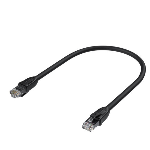 GCR Патч-корд прямой 0.5m UTP кат.6, черный, 24 AWG, литой, ethernet high speed 1 Гбит/с, RJ45, T568B
