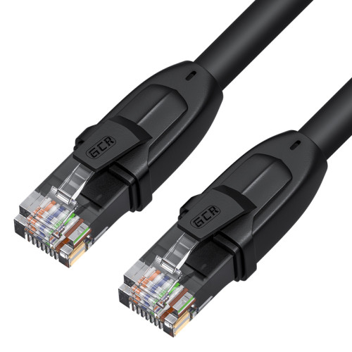 GCR Патч-корд PROF прямой 10.0m, UTP медь кат.6, че, 24 AWG, ethernet high speed 10 Гбит/с, RJ45, T568B, GCR-52585