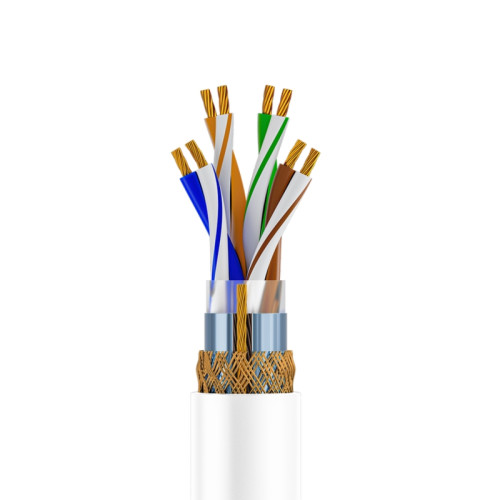 GCR Кабель витая пара 5e SF/UTP PVC 305м медь 4*2*7/0.2(24AWG) многожильный(Stranded), OD 6,0мм, белый (упаковка коробка)
