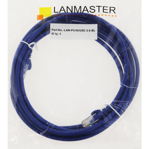 Патч-корд Lanmaster LAN-PC45/U5E-3.0-BL UTP RJ-45 вил.-вилка RJ-45 кат.5E 3м синий LSZH (уп.:1шт) Патч-корд Lanmaster LAN-PC45/U5E-3.0-BL UTP RJ-45 вил.-вилка RJ-45 кат.5E 3м синий LSZH (уп.:1шт)