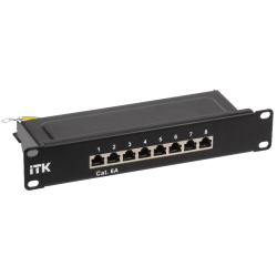 ITK 1U патч-панель кат.6A STP 8 портов 10