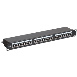 1U патч-панель кат.5Е STP, 24 порта (IDC Dual)