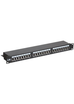 1U патч-панель кат.5Е STP, 24 порта (IDC Dual)