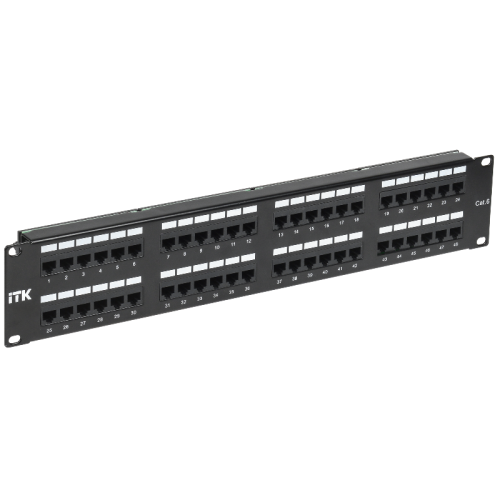 2U патч-панель кат.6 UTP, 48 портов (IDC Dual)
