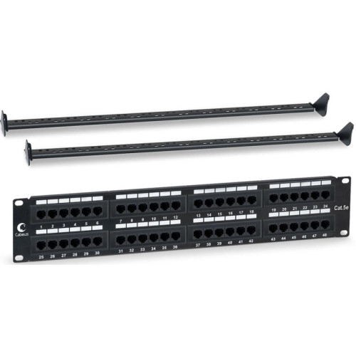 Патч-панель Cabeus PL-48-CAT.5E-DUAL 19 Патч-панель Cabeus PL-48-CAT.5E-DUAL 19