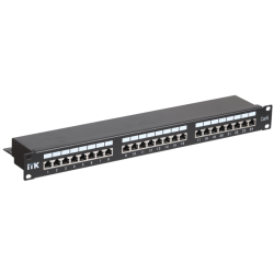 1U патч-панель кат.6 STP, 24 порта (IDC Dual), с кабельным органайзером