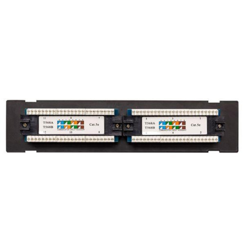 Патч/ Патч-панель настенная TERACOM PRO Cat.5E неэкранированная UTP 12 портов RJ-45 Dual IDC