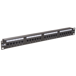 1U патч-панель кат.5Е UTP, 24 порта (IDC Dual)