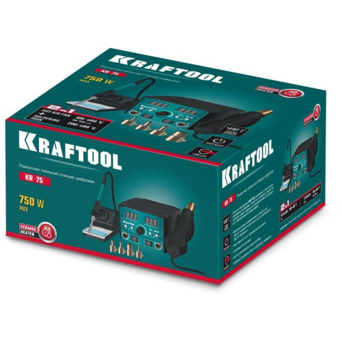 Паяльная станция Kraftool KR-75 электрич. 750Вт макс.t=480 (55340) Паяльная станция Kraftool KR-75 электрич. 750Вт макс.t=480 (55340)