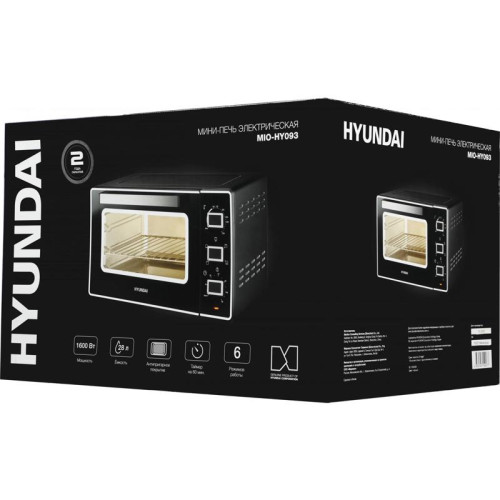 Мини-печь Hyundai MIO-HY093 28л. 1600Вт черный
