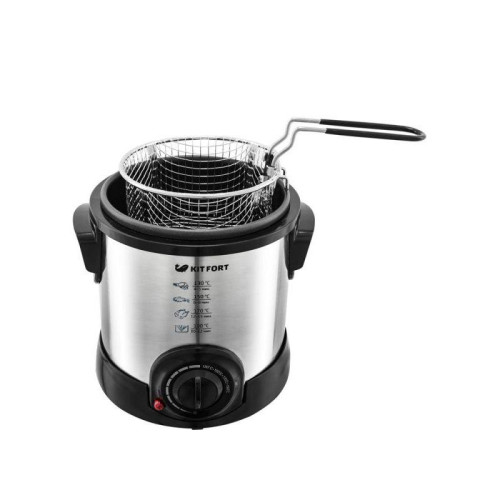 Фритюрница Kitfort КТ-2009 1000Вт серебристый/черный