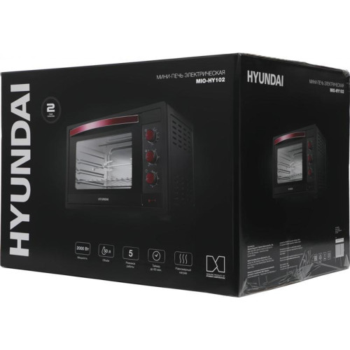 Мини-печь Hyundai MIO-HY102 50л. 2000Вт черный/красный