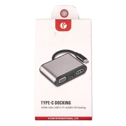 Aдаптер/ Aдаптер USB3.1 Type-CM-->HDMI +VGA+3XUSB +PD charging+TF+AUDIO,Aluminum Shell, VCOM <CU425> Aдаптер/ Aдаптер USB3.1 Type-CM-->HDMI +VGA+3XUSB +PD charging+TF+AUDIO,Aluminum Shell, VCOM <CU425>
