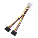 Кабель GoPower MOLEX (f)-2SATA (m) 0.2м PVC RoHS (1/500)