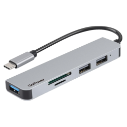 хаб/ USB-Хаб GoPower GPH5-1 3USB/MicroSD/SD Type-C (m) USB3.0 (1/100)