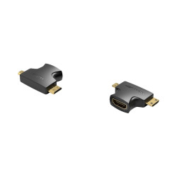 Адаптер-переходник Vention HDMI 19F/Mini HDMI+Micro HDMI