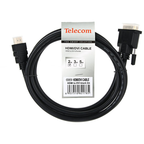 Кабель/ Кабель HDMI to DVI-D Dual Link (19M-25M) 2м, Telecom <CG481G-2M>